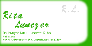 rita lunczer business card